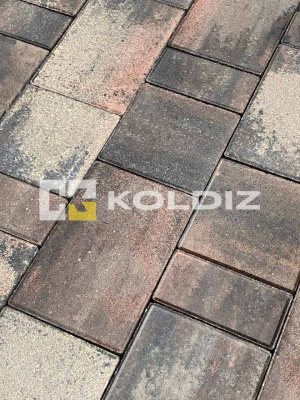 Тротуарная плитка Колдиз Ривьера Колор микс Оникс Коралловая